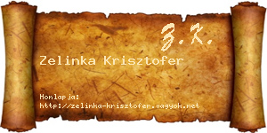 Zelinka Krisztofer névjegykártya